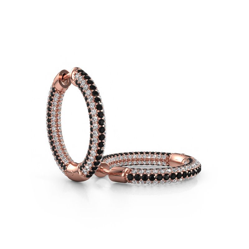 Creole Hope 15mm 585 Roségold Schwarz Diamant 2.927 crt