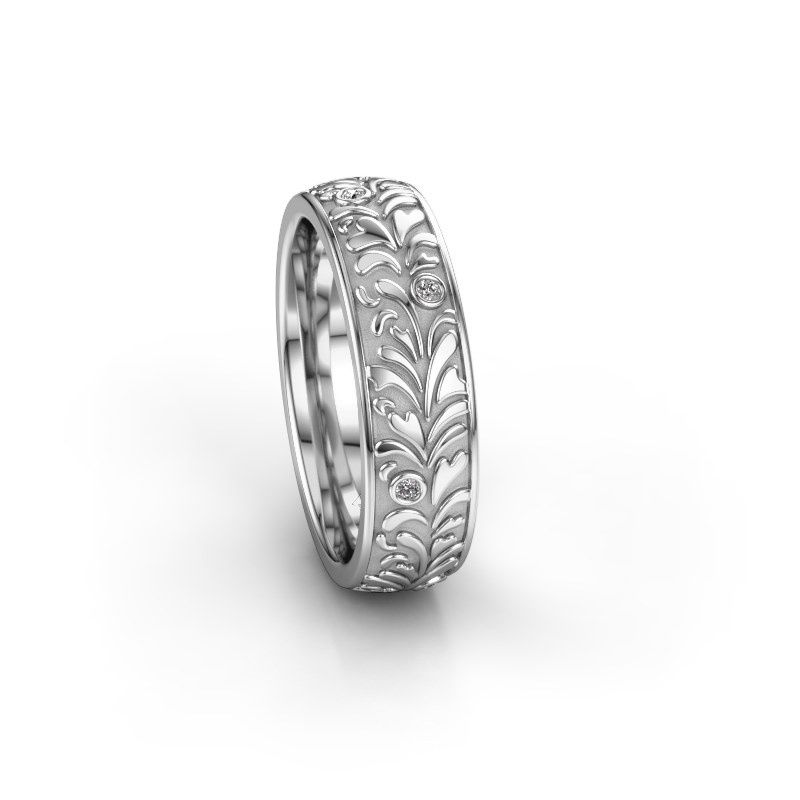 Afbeelding van Trouwring WH2074L26D 950 platina diamant ±6x2.4 mm