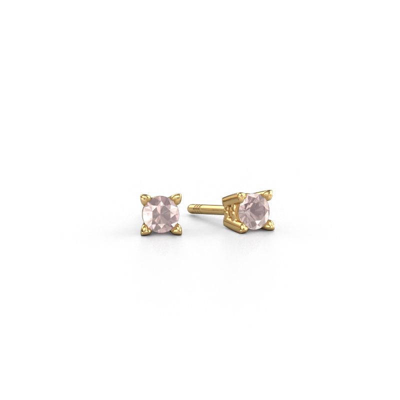 Stud earrings Cather 585 gold morganite champagne 4 mm