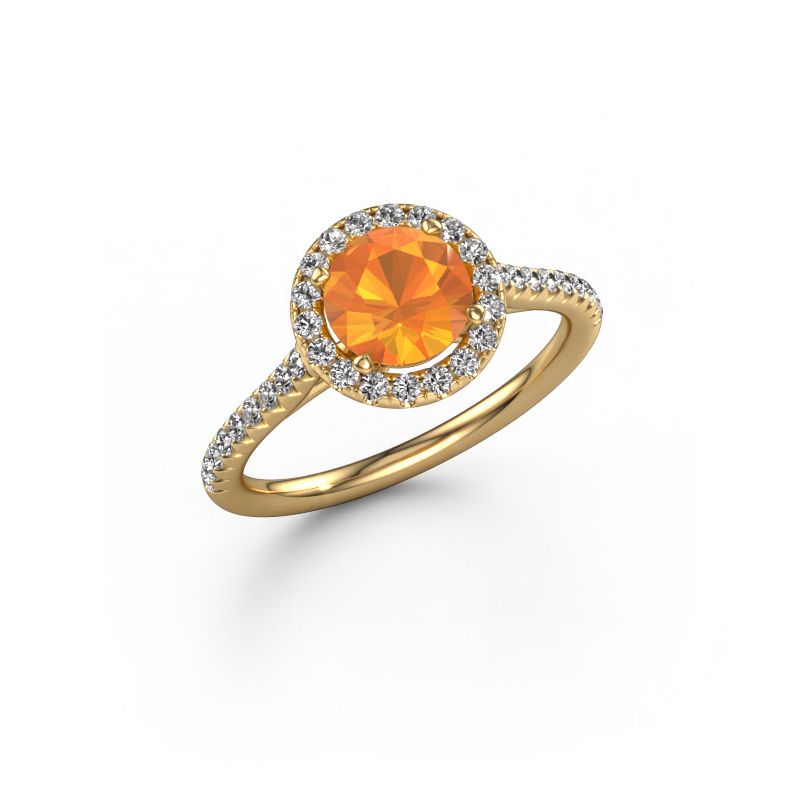 Engagement ring Seline rnd 2 585 gold citrin 6.5 mm