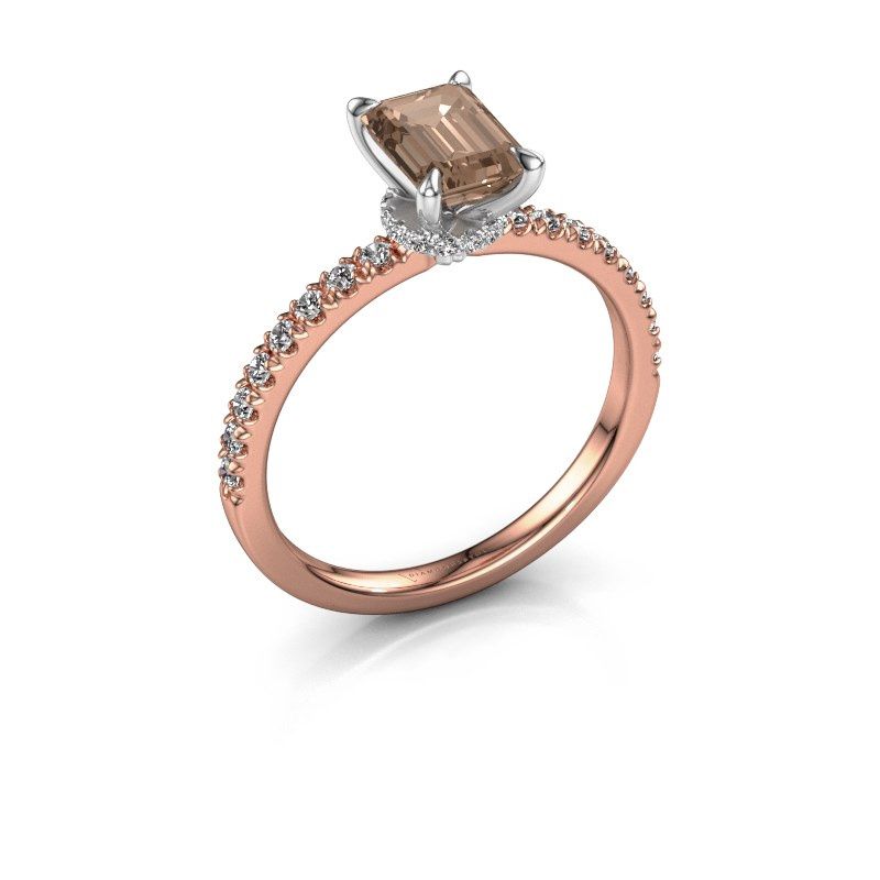Afbeelding van Verlovingsring Crystal EME 4 585 rosé goud bruine diamant 1.46 crt