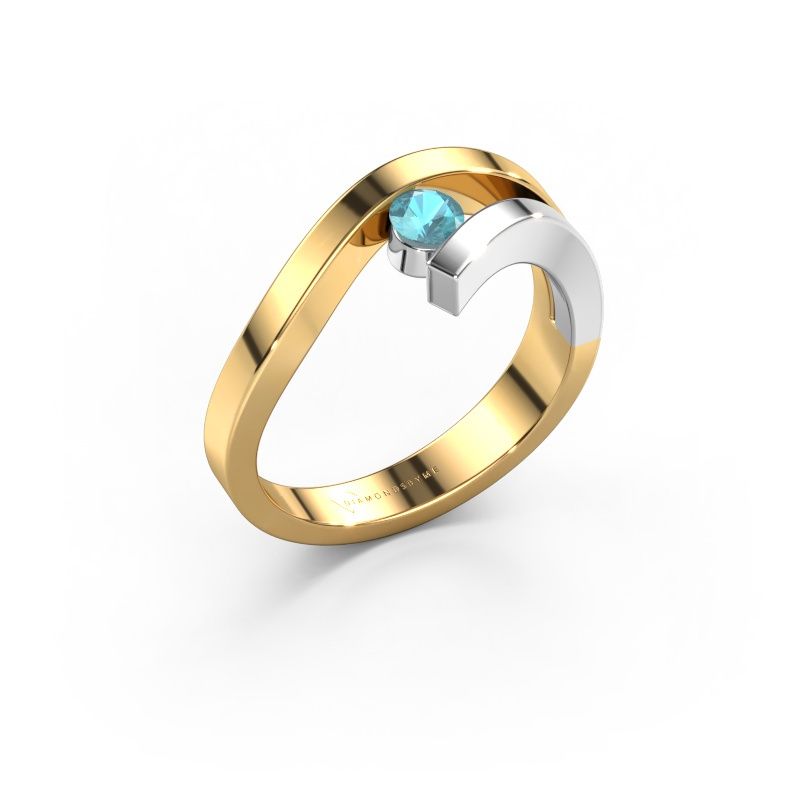 Ring Evalyn 1 585 gold blue topaz 3.7 mm