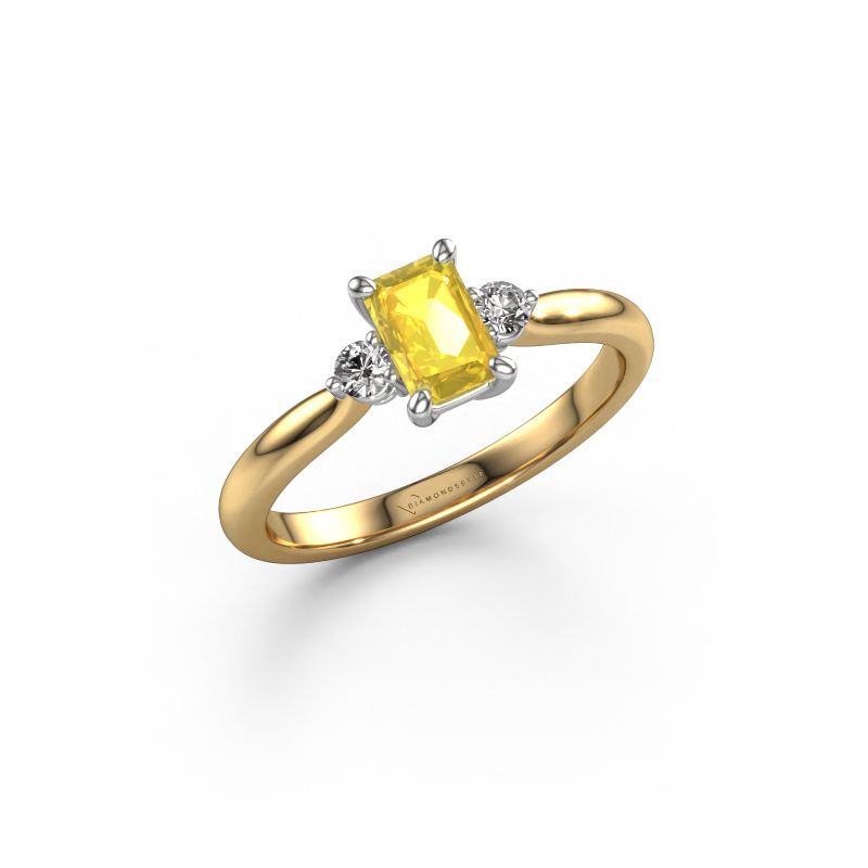 Verlobungsring Lieselot EME 585 Gold Gelb Saphir 6x4 mm