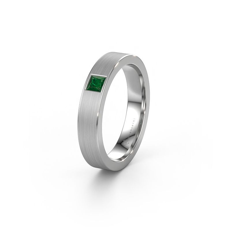 Friendship ring WH0101L14BMSQ 950 platinum emerald ±4x2 mm