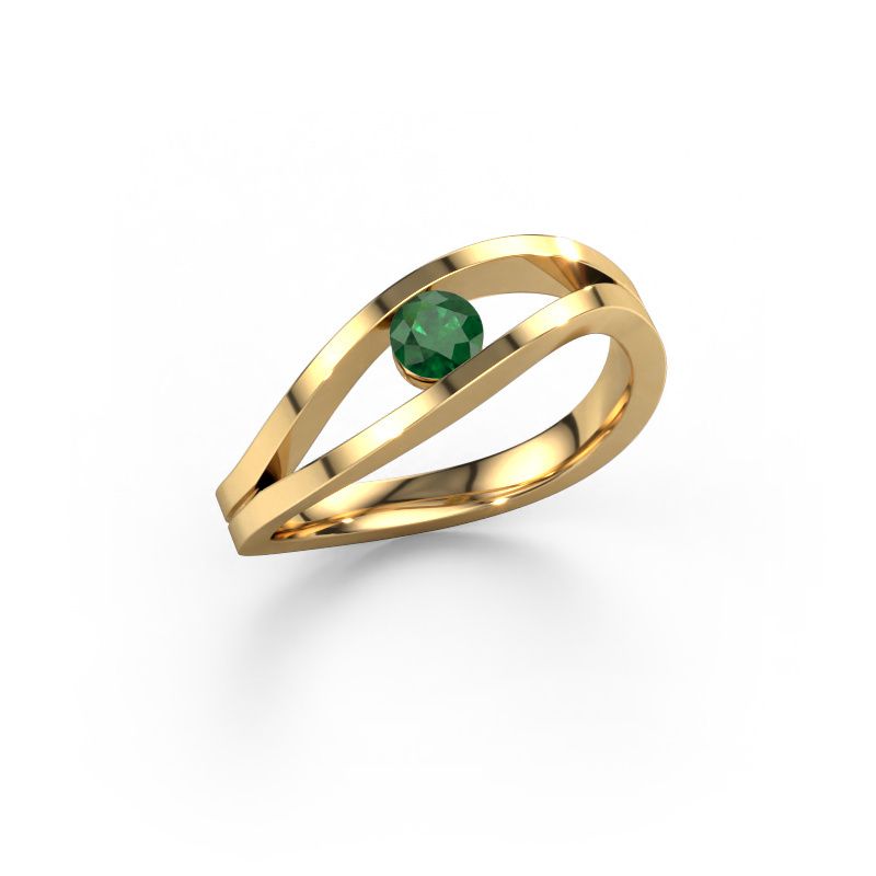 Engagement ring Sigrid 1 585 gold emerald 3.7 mm