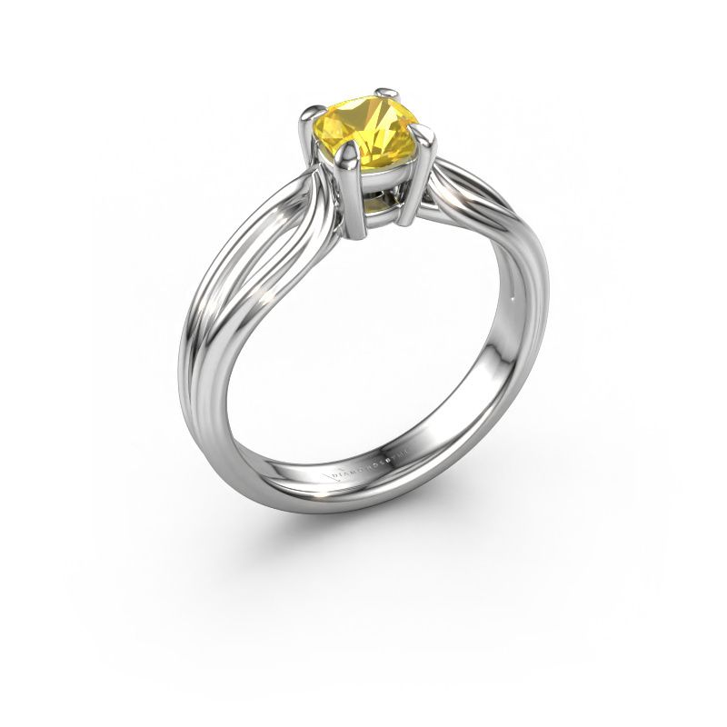 Engagement ring Antonia cus 1 950 platinum yellow sapphire 5 mm