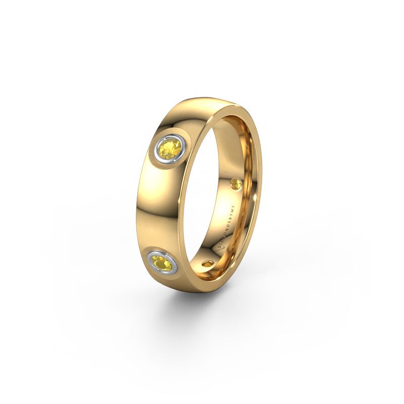 Wedding ring WH0139L25BP 585 gold yellow sapphire ±5x2 mm
