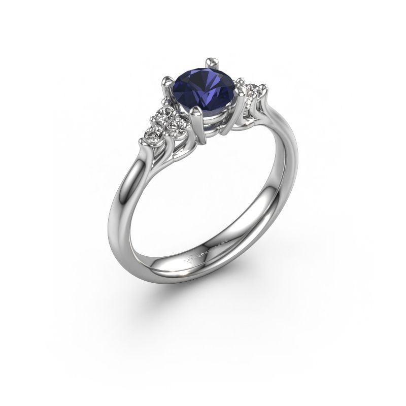 Engagement ring Monika RND 585 white gold sapphire 5.5 mm