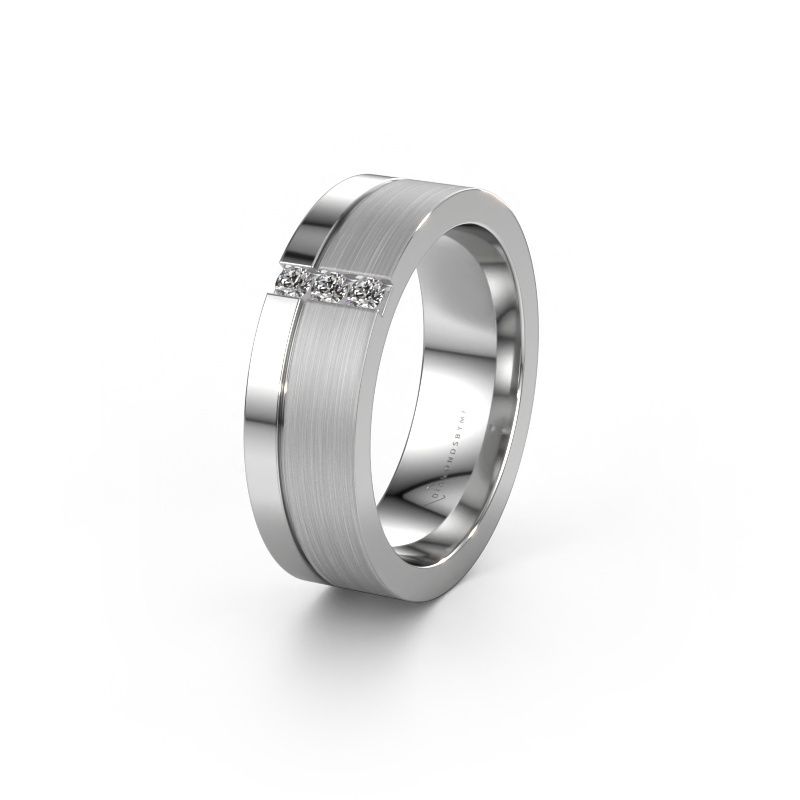 Trouwring WH0327L16B 950 platina diamant ±6x2 mm