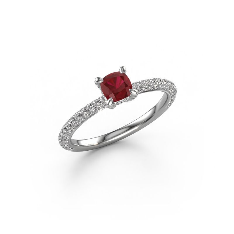 Verlobungsring Saskia 2 CUS 950 Platin Rubin 4.5 mm