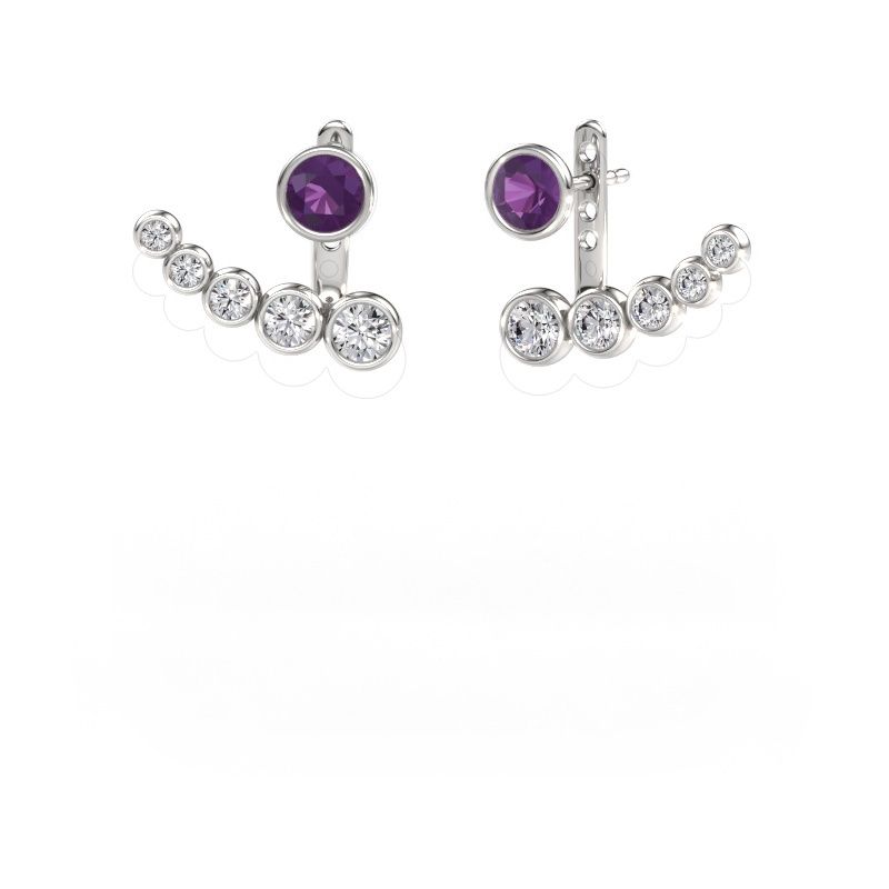 Earrings Wendy 585 white gold amethyst 5 mm