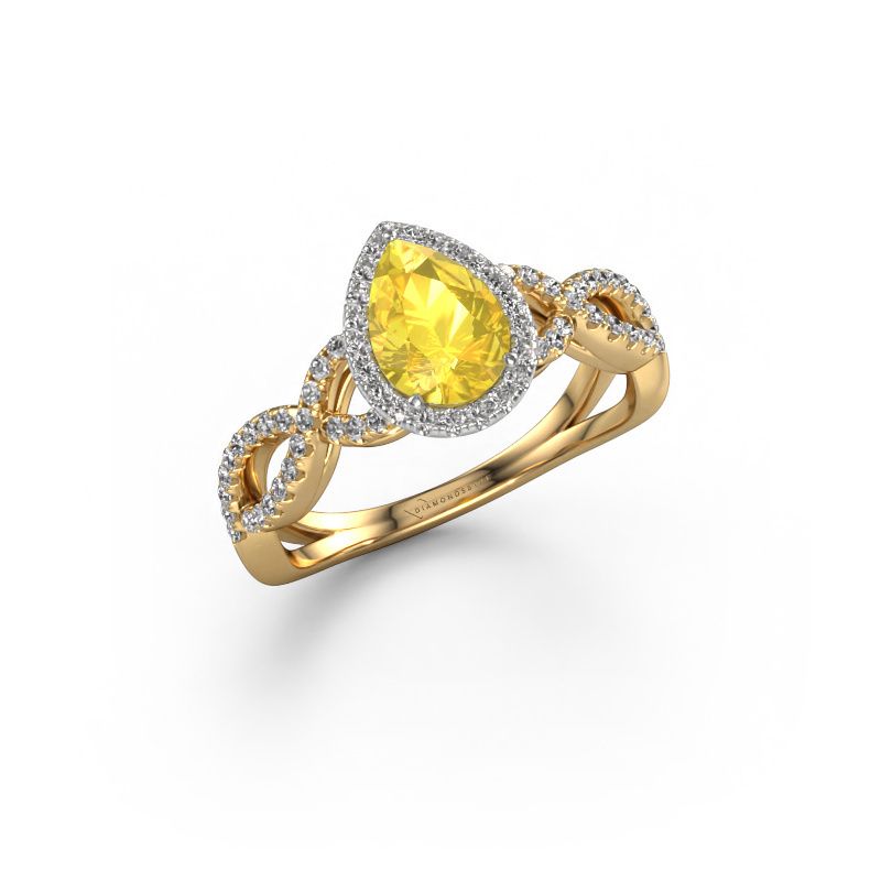 Verlobungsring Dionne pear 585 Gold Gelb Saphir 7x5 mm
