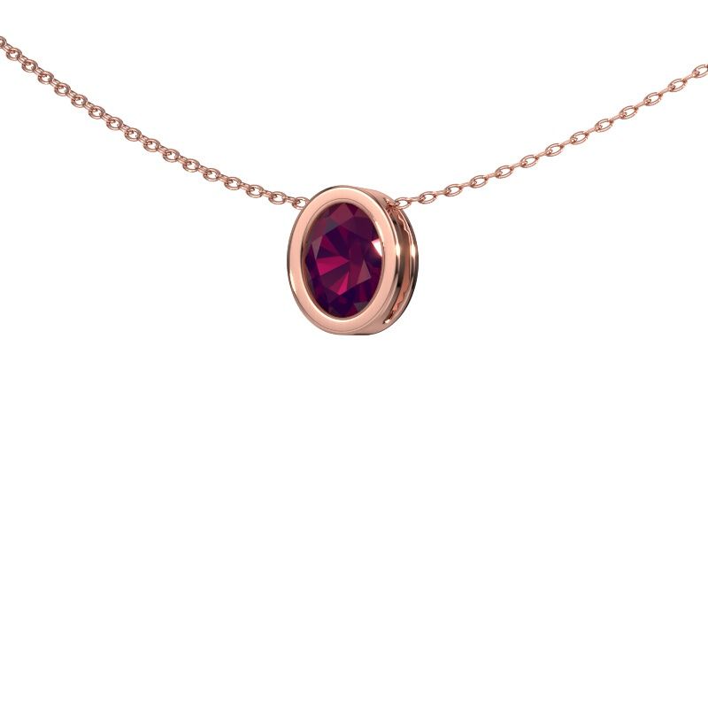 Hanger Lavon OVL 585 rosé goud rhodoliet 7,5x5,5 mm