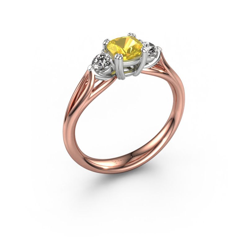 Verlobungsring Amie cus 585 Roségold Gelb Saphir 5 mm