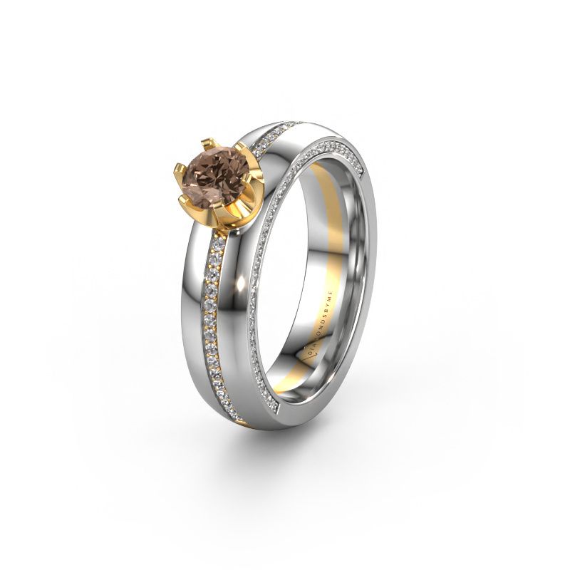 Bague de mariage WH0416L25E 585 or jaune diamant brun ±5x2.6 mm