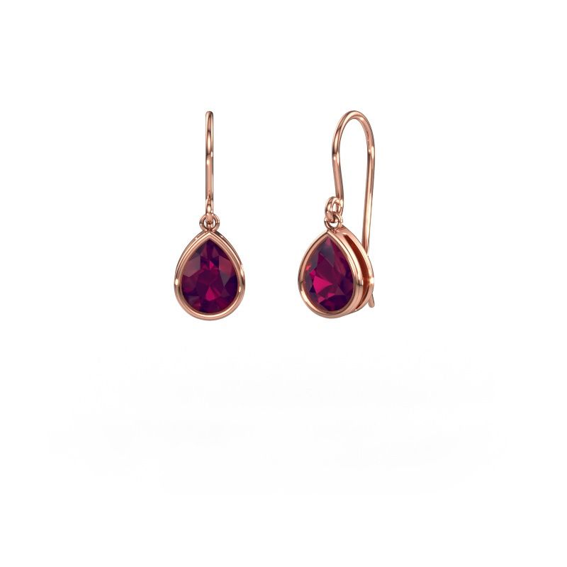 Earrings Lavon PER 585 rose gold rhodolite 8x6 mm