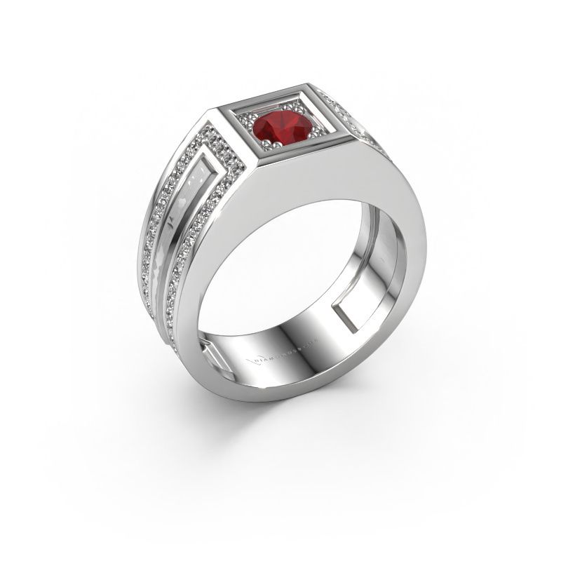 Men's ring Lando 585 white gold ruby 4.7 mm