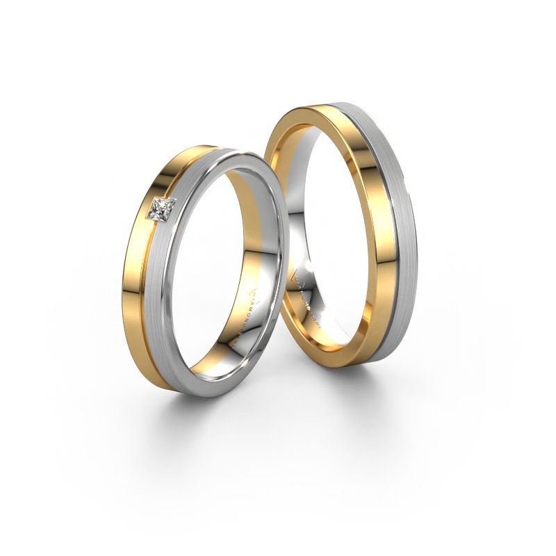 Freundschaftsringe set WH0201LM14APM ±4x1.7 mm 14 Karat Gold Diamant 0.05 crt