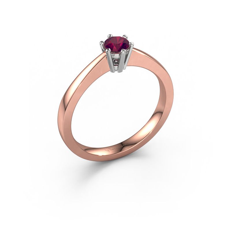 Verlobungsring Noortje 585 Roségold Rhodolit 4 mm