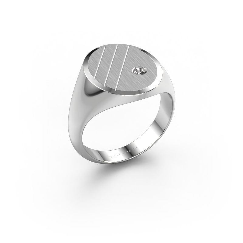 Chevalière Wesley 4 950 platine diamant 0.06 crt