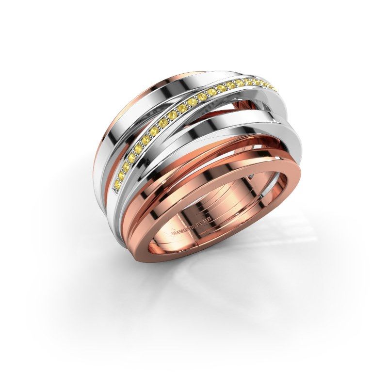 Image de Bague Swinda<br/>585 or rose<br/>Saphir jaune 1 mm