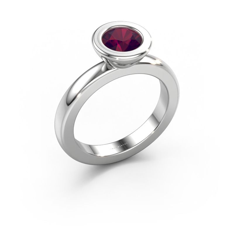 Stacking ring Eloise Round 585 white gold rhodolite 6 mm