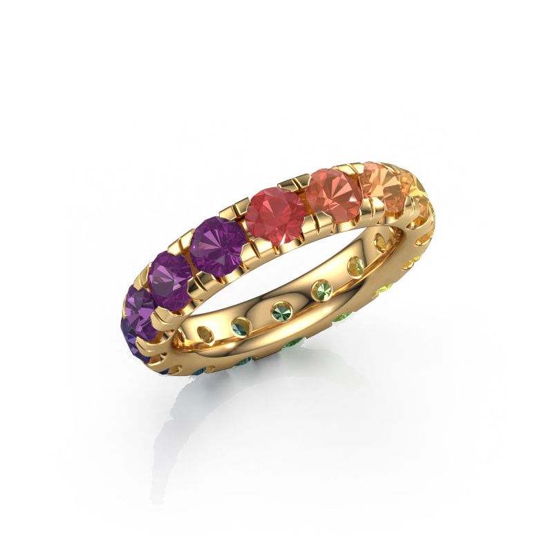 Stackable ring Jackie 4.0 585 gold Rainbow sapphire 1 4 mm