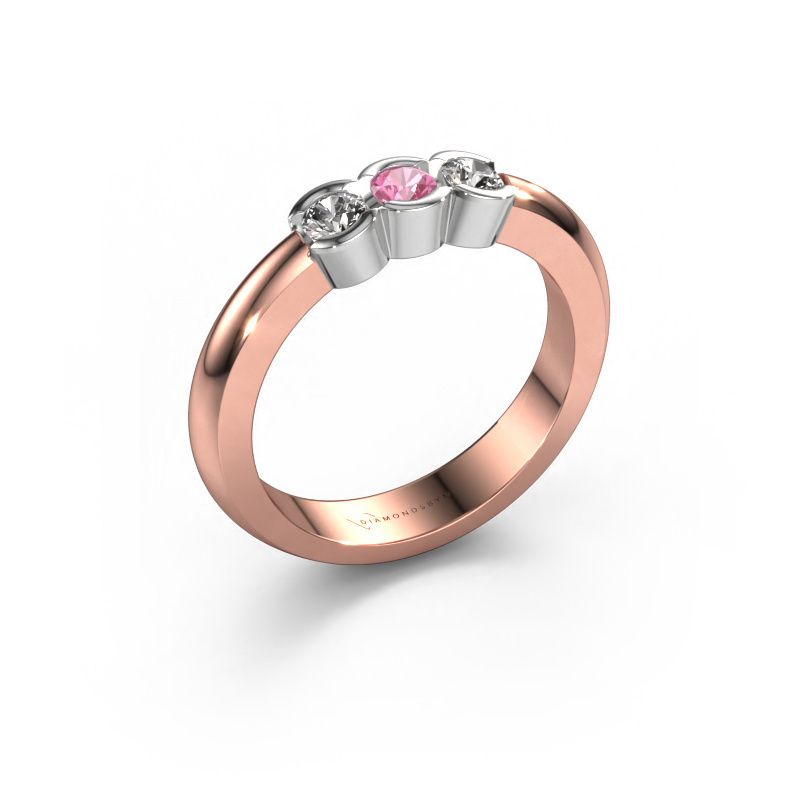 Ring Lotte 3 585 rosé goud roze saffier 3 mm