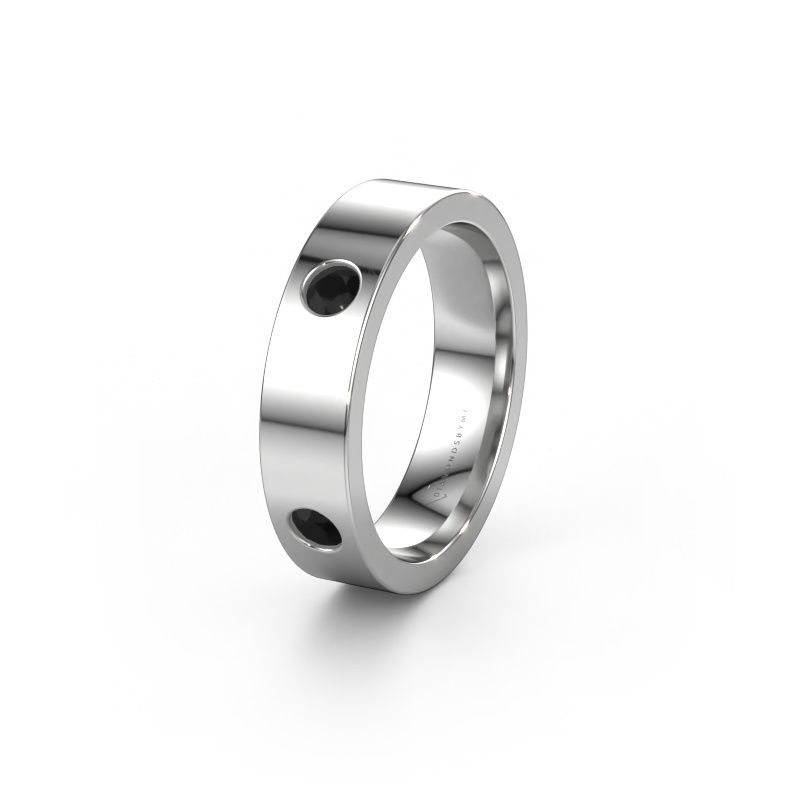 Wedding ring WH0104L15BP 950 platinum black diamond 0.60 crt ±4x2 mm