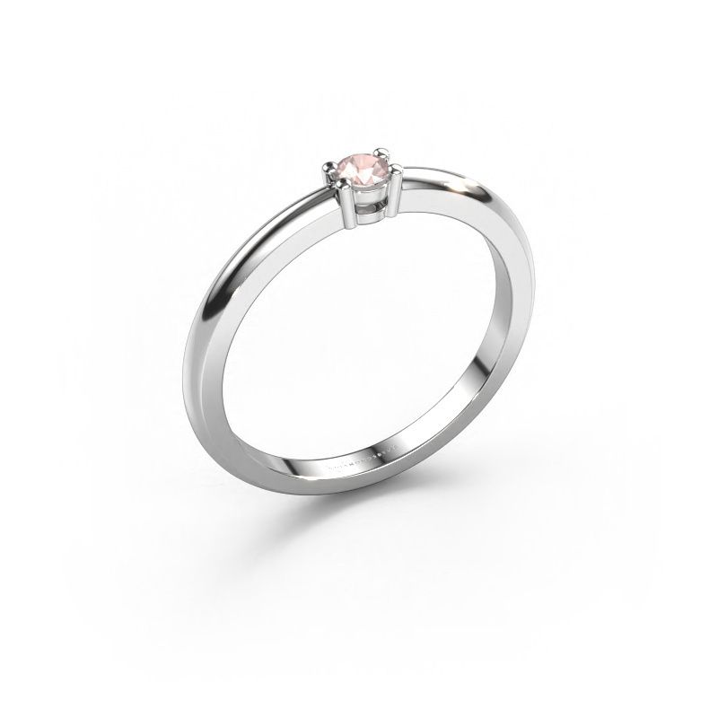 Ring Michelle 1 950 platinum morganite champagne 2.7 mm