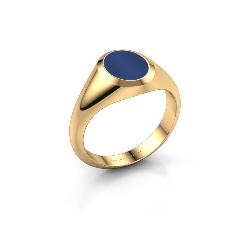 Afbeelding van Pinkring Herman 1<br/>585 goud<br/>Lapis lazuli 10x8 mm