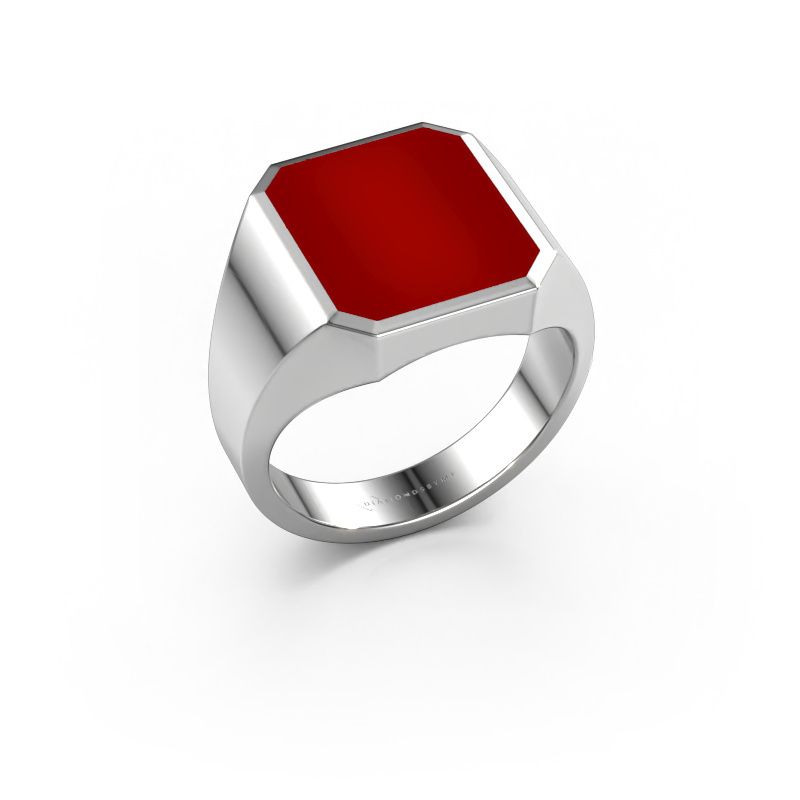 Chevalière Lars 3 950 platine cornaline 14x12 mm
