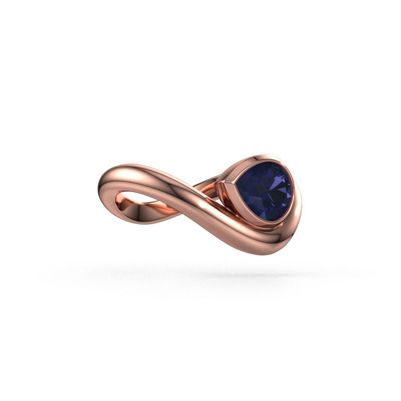 Bague Lena 585 or rose saphir 8x6 mm