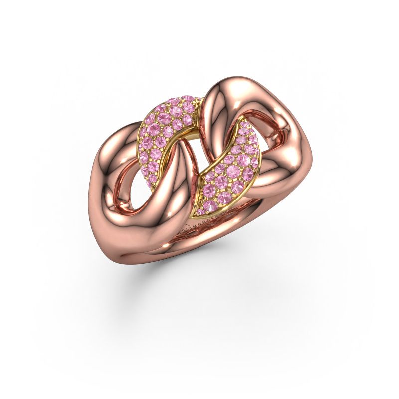 Ring Kylie 2 11mm 585 rose gold pink sapphire 0.8 mm