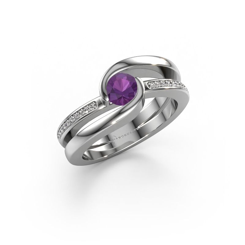 Ring Xenia 2 950 Platin Amethyst 5 mm