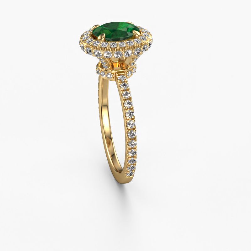 Image of Engagement ring Talitha OVL 585 gold emerald 7x5 mm