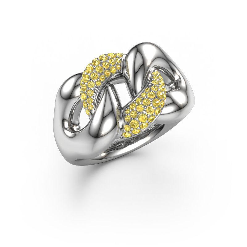 Ring Kylie 2 13mm 585 Weißgold Gelb Saphir 0.8 mm