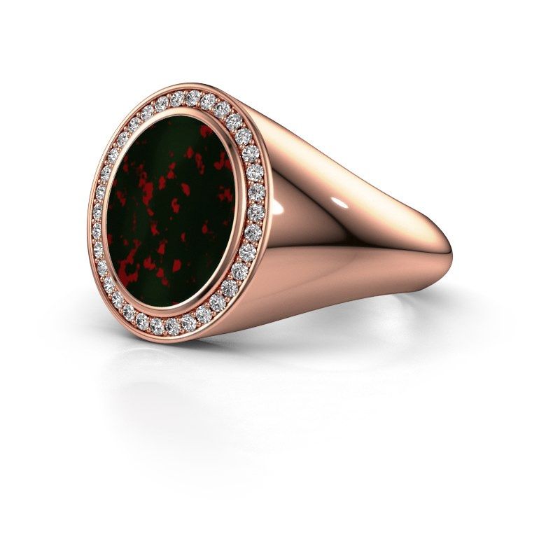 Image of Signet ring hilda 2<br/>585 rose gold<br/>Bloodstone 12x10 mm
