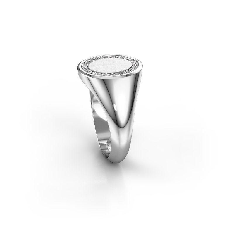Image of Signet ring rosy oval 2<br/>925 silver<br/>Zirconia 1.2 mm