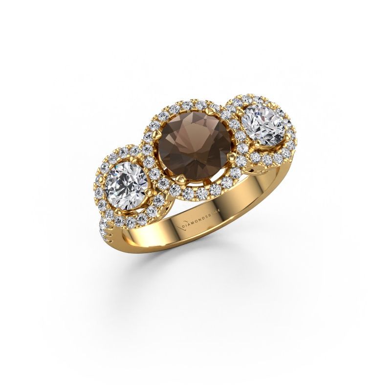 Ring Lacie 585 gold smokey quartz 6.5 mm