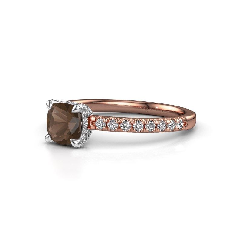 Image of Engagement ring saskia 1 cus<br/>585 rose gold<br/>Smokey quartz 5.5 mm