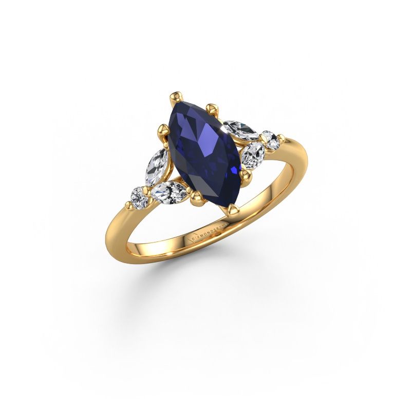 Engagement ring Megan MRQ 585 gold sapphire 11x5.5 mm