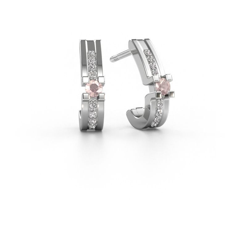 Ohrringe Myrthe 950 Platin Morganit Champagner 2.5 mm