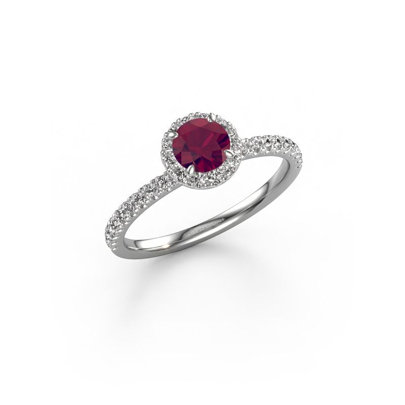 Engagement ring Miranda RND 950 platinum rhodolite 6.5 mm