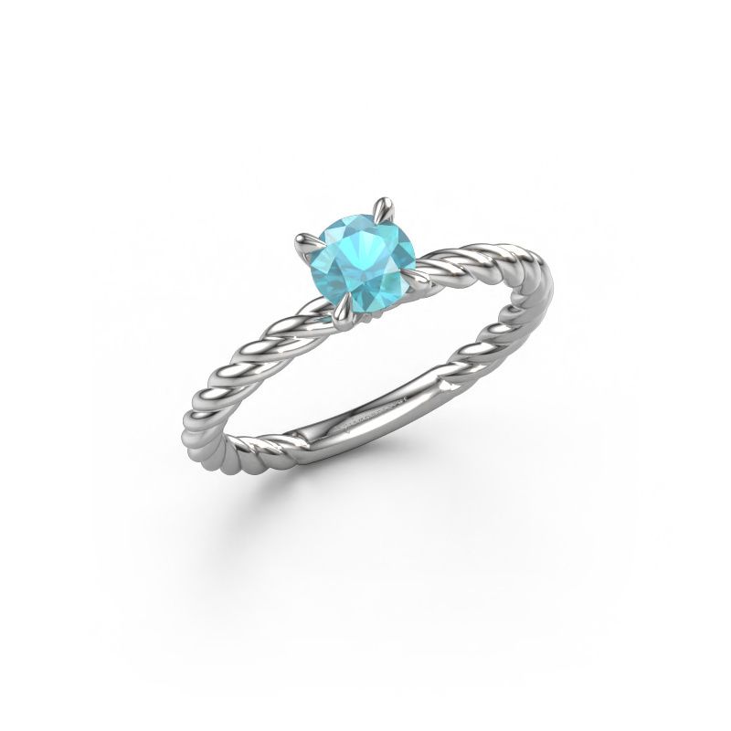Verlobungsring Twanna 950 Platin Blau Topas 5 mm