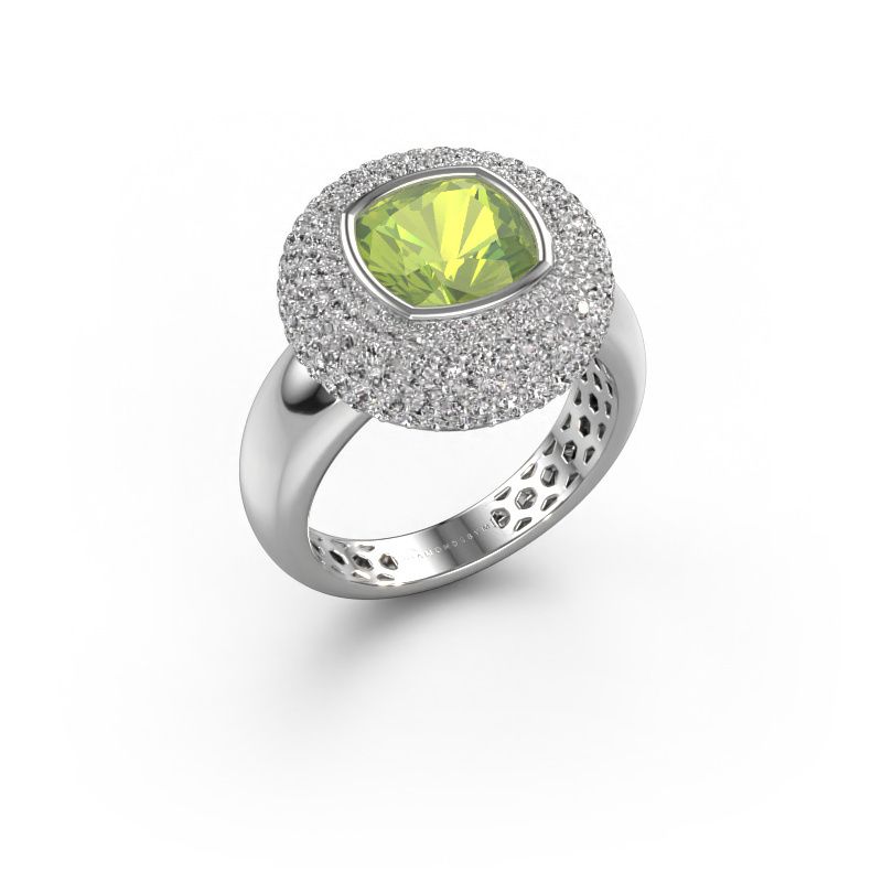 Ring Keshia 950 Platin Peridot 8 mm