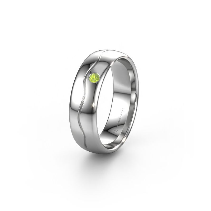 Wedding ring WH0701L36AP 950 platinum peridot ±6x1.7 mm