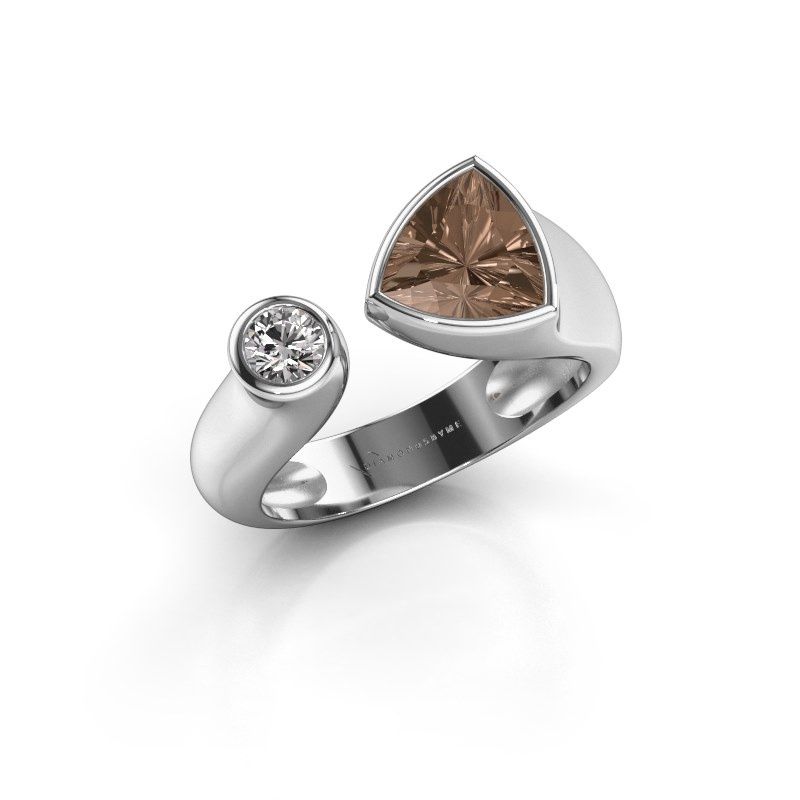Afbeelding van Ring Latisha<br/>585 witgoud<br/>Bruine diamant 1.05 crt
