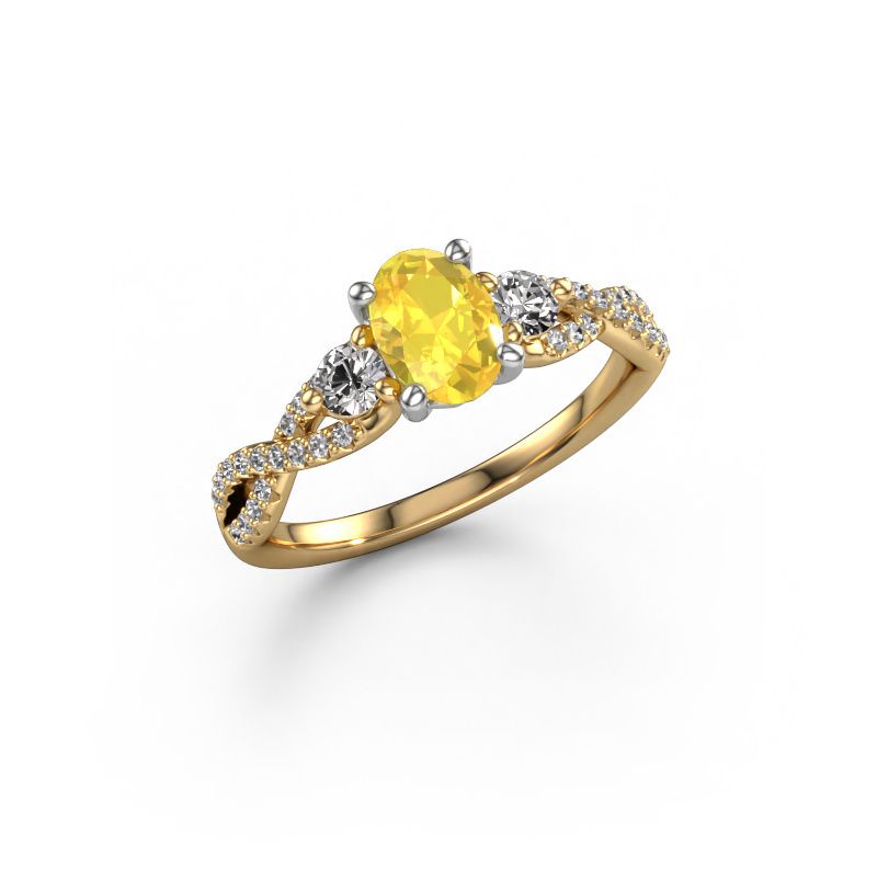 Verlobungsring Marilou OVL 585 Gold Gelb Saphir 7,5x5,5 mm