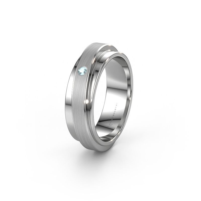Ehering WH2220L16D 585 Weißgold Aquamarin ±6x2.2 mm